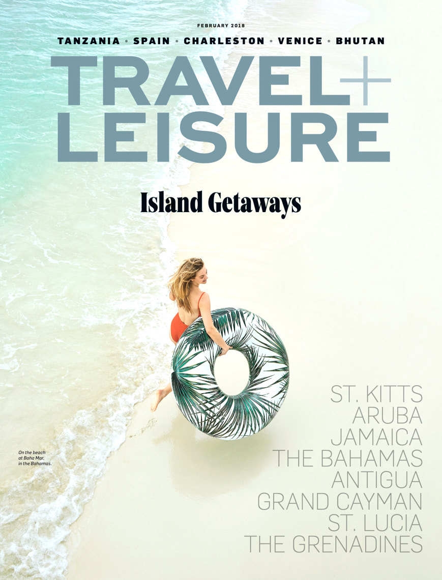 Travel & Leisure Island Getaways magazine cover girl on beach